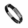 Heren Zwarte Nylon Armband RVS Griekse Stijl Armband 21cm x 12mm