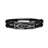 Heren Zwarte Nylon Armband RVS  Vrijmetselaar Armband 21cm x 12mm