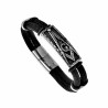 Heren Zwarte Nylon Armband RVS  Vrijmetselaar Armband 21cm x 12mm
