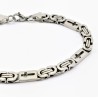 Zilver Stalen Heren KoningsArmband Platte - Schakels - Kruis