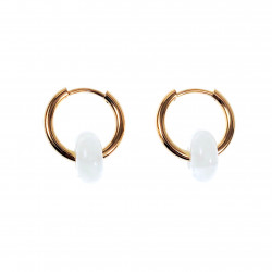 ∅16mm Oorringen Donut Dames Natuurlijke Kwartssteen Verguld RVS