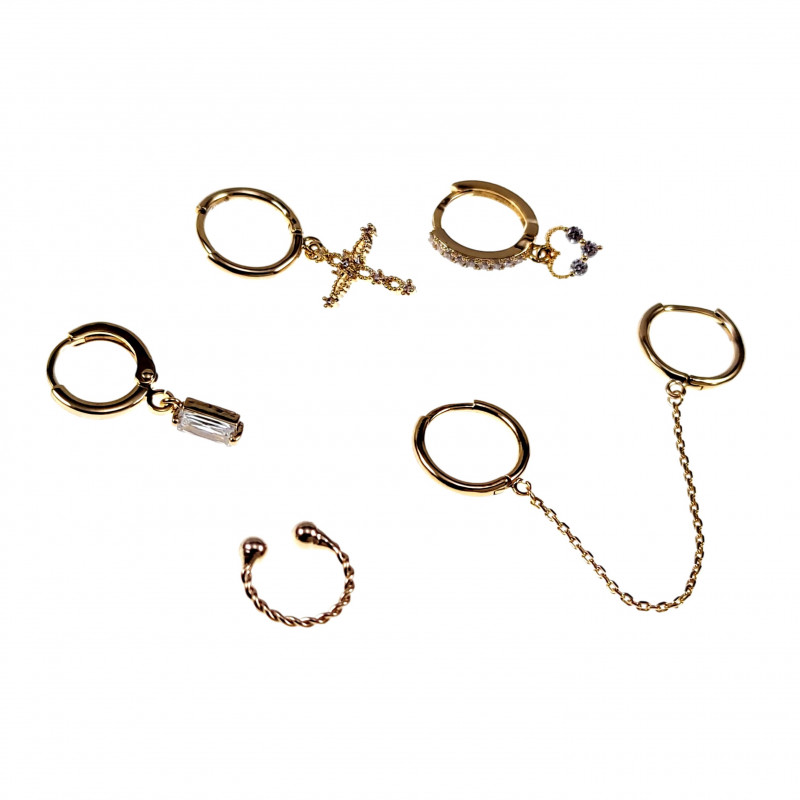 Oorringen Set - 6 stuks - Dames Oorbellen - Gold Plated - Dottilove Sieraden Oorringen Set - 6 stuks - Dames Oorbellen - Gold Plated - Dottilove Sieraden