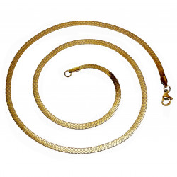 60cm x 2,5mm Platte Slangenketting - Verguld Roestvrij Stalen - Ketting Dames - Heren