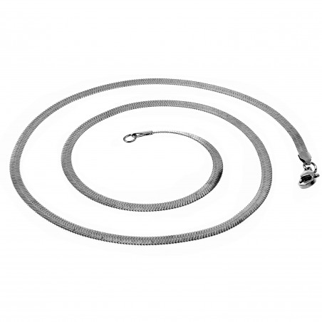 60cm x 3mm Platte Slangenketting - Roestvrij Stalen - Ketting Unisex