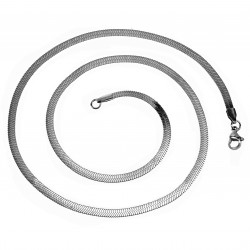 60cm x 3mm Platte Slangenketting - Roestvrij Stalen - Ketting Unisex