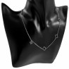 Ketting Dames - Roestvrij Staal Wit Gold Plated - Geluk - Klavertje Vier Halsketting - Verstelbaar Klaverblad Ketting