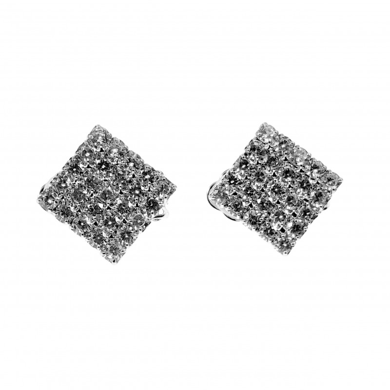 Vierkant Oorclips Dames Gold Plating Zilver Clip-on Oorbellen Zirkonia Vierkant Oorclips Dames Gold Plating Zilver Clip-on Oorbellen Zirkonia