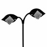 Vierkant Oorclips Dames Gold Plating Zilver Clip-on Oorbellen Zirkonia