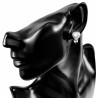 Hart Clip-on Oorbellen met Zirkonia Dames - Gold Plating Zilver Kleur