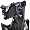 Lange Oorbellen met Ronde Hanger - Groene Natuursteen RVS - Dames