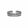 Verstelbaar Ring Dames Filigraan Design 14K Wit Goud Plating RVS
