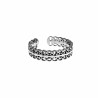 Verstelbaar Ring Dames Filigraan Design 14K Wit Goud Plating RVS