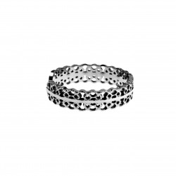 Verstelbaar Ring Dames Filigraan Design 14K Wit Goud Plating RVS
