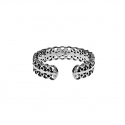 Verstelbaar Ring Dames Filigraan Design 14K Wit Goud Plating RVS