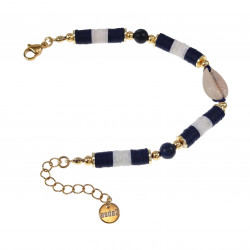 Verstelbaar Polymeerklei Armband Natuurlijke Schelp Unisex Verguld RVS