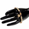 Verstelbaar Polymeerklei Armband - Hart Hanger Bruin Wit Verguld RVS