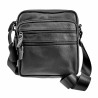 Schoudertas Unisex - Zwart  Leer - Buideltas - Verstelbaar - Leren Crossbody - Nektas - Slingbag