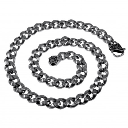 60cm Cubaanse Ketting Heren Stalen Mat Zilver Kleur Schakelketting