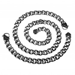 60cm x 13mm Cubaanse Ketting Heren - Stalen Mat Zilverkleur - Schakelketting