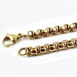 60cm x 6mm Jaseron Ketting Unisex - Verguld RVS - Schakelketting
