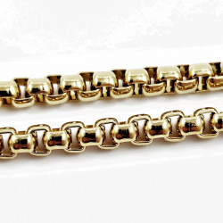 60cm x 6mm Jaseron Ketting Unisex - Verguld RVS - Schakelketting