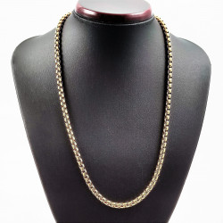 60cm x 6mm Jaseron Ketting Unisex - Verguld RVS - Schakelketting