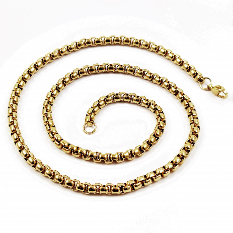 60cm x 6mm Jaseron Ketting Unisex - Verguld RVS - Schakelketting 60cm x 6mm Jaseron Ketting Unisex - Verguld RVS - Schakelketting