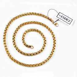 60cm x 6mm Jaseron Ketting Unisex - Verguld RVS - Schakelketting