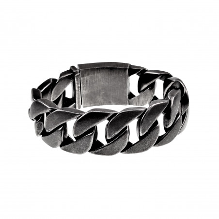 Armband Heren - Verouderde RVS Gourmet Schakelsarmband - Brede Armband