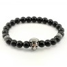 Gedetailleerd Skull Armband met Natuursteen Onyx