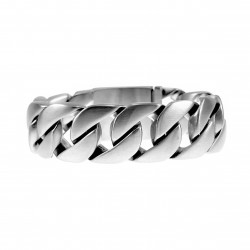 Armband Heren - Licht Mat Gepolijst RVS - Gourmet Schakelsarmband - Brede Armband
