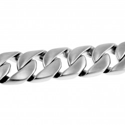 Armband Heren - Licht Mat Gepolijst RVS - Gourmet Schakelsarmband - Brede Armband