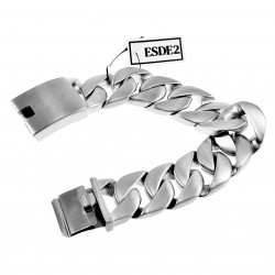 Armband Heren - Licht Mat Gepolijst RVS - Gourmet Schakelsarmband - Brede Armband