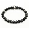 Gedetailleerd Skull Armband met Natuursteen Onyx