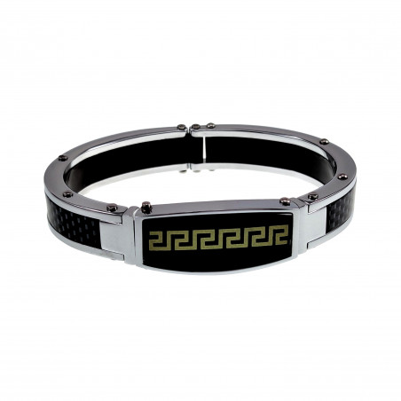 Armband Heren - Grieks Design - Gepolijst RVS Stijve Armband - Bangle
