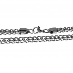 60cm x 4mm Ketting Unisex - RVS - Vierkant Design - Visgraat Schakelsketting - Herringbone Ketting