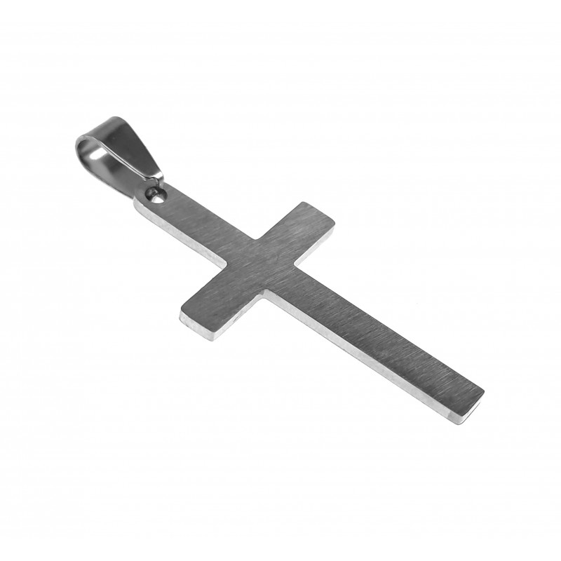 40cm x 20mm Kruis Hanger Unisex - Geborsteld RVS - Kruishanger Dames - Heren 40cm x 20mm Kruis Hanger Unisex - Geborsteld RVS - Kruishanger Dames - Heren