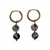 ∅16mm Oorringen Verguld RVS - Oorbellen met Multicolor Abalone Schelp