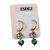 ∅16mm Oorringen Verguld RVS - Oorbellen met Multicolor Abalone Schelp