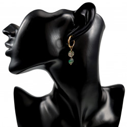 ∅16mm Oorringen Verguld RVS - Oorbellen met Multicolor Abalone Schelp