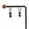 ∅16mm Oorbellen RVS Oorringen met Gefacetteerde Dubele Hart Hanger