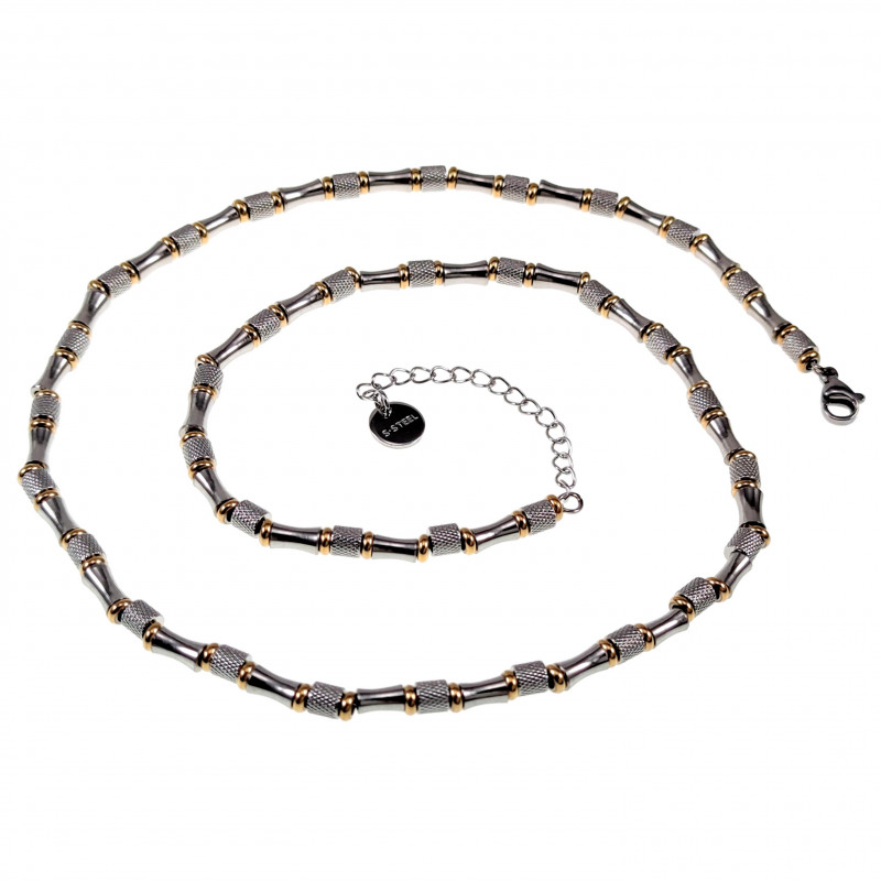55cm x 4mm Ketting Heren - RVS Goudkleur-Zilverkleur - Verstelbaar Ketting