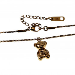 45cm Ketting Dames 18k Verguld RVS Verstelbaar Ketting met Beer Hanger