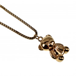 45cm Ketting Dames 18k Verguld RVS Verstelbaar Ketting met Beer Hanger