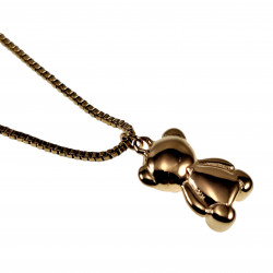 45cm Ketting Dames 18k Verguld RVS Verstelbaar Ketting met Beer Hanger