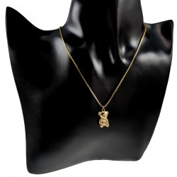 45cm Ketting Dames 18k Verguld RVS Verstelbaar Ketting met Beer Hanger