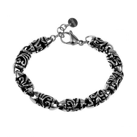22cm Tot 24cm Armband Heren - Tribal Design - RVS - Schakelsarmband