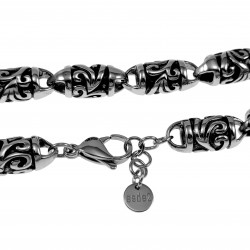 22cm Tot 24cm Armband Heren - Tribal Design - Roestvrij Staal - Schakelsarmband