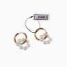 ∅19mm Oorringen met Ronde Hanger van Parels Witte Kristallen RVS