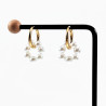 ∅19mm Oorringen met Ronde Hanger van Parels Witte Kristallen RVS